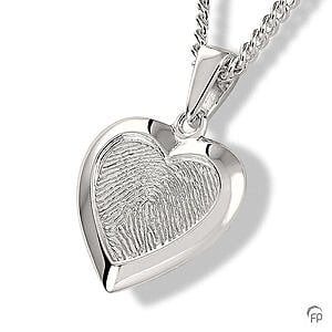 Hanger met fingerprint zilver925 hart