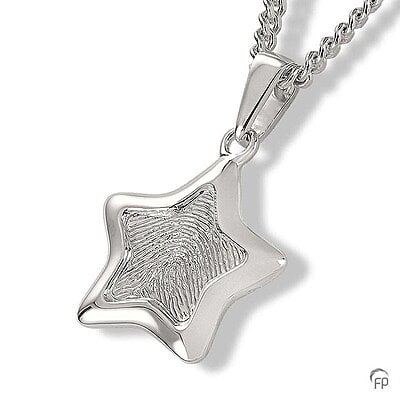 Hanger met fingerprint zilveren ster 925