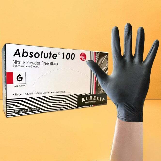 Aurelia Absolute Black Nitrile Gloves (M)