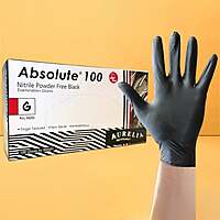 Aurelia Absolute Black Nitrile Gloves (L)