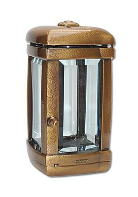 Vierkante lantaarn in brons 20cm