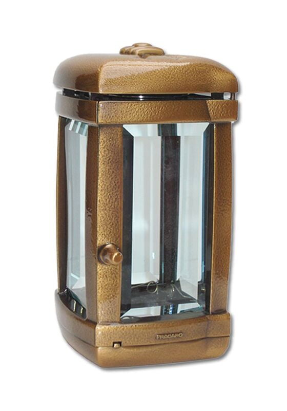 Vierkante lantaarn in brons 20cm