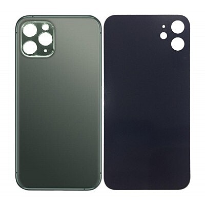 Apple iPhone 11 Pro Max - Replacement Back , Rear Glass Big Hole Camera Matt - Midnight Green
