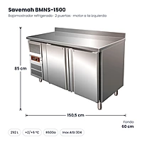 Medidas Savemah BMNS-1500: 150.5 x 60 x 85 cm