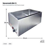 Baño maría eléctrico GN 1/1 serie snack Savemah BM-S – medidas