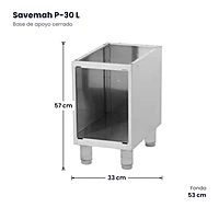 Base de apoyo cerrado Serie 600 Savemah P-30 L – medidas