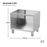 Base de apoyo cerrado Serie 600 Savemah P-60 L – medidas