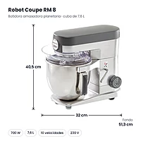 Batidora amasadora planetaria Robot Coupe RM 8 – medidas