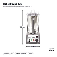 Batidora de cocina Robot Coupe BL 5 con cuba de 5 L – medidas
