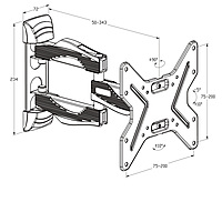 TTAP Double Arm TV Bracket - VESA 200x200 - 25 kg