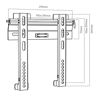 TTAP Flush Fixed TV Bracket - VESA 200x200 - 45 kg