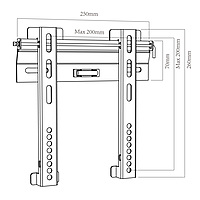 TTAP Flush Fixed TV Bracket - VESA 200x200 - 45 kg