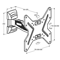TTAP Single Arm TV Bracket - VESA 200x200 - 25kg