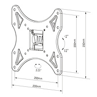 TTAP Flush Full Motion TV Bracket - VESA 200x200 - 25 kg
