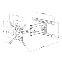 TTAP Double Arm Extra Long TV Bracket - VESA 400x400 - 45 kg