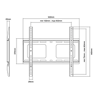 TTAP Flush Fixed Heavy Duty TV Bracket - VESA 400x400 - 80 kg