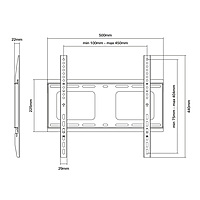 TTAP Flush Fixed Heavy Duty TV Bracket - VESA 400x400 - 80 kg