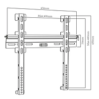 TTAP Flush Fixed TV Bracket - VESA 400x400 - 55 kg