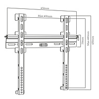 TTAP Flush Fixed TV Bracket - VESA 400x400 - 55 kg