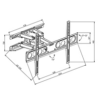 TTAP Double Arm Scissor TV Bracket - VESA 600x400 - 35 kg