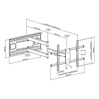 TTAP Double Arm Extra Long TV Bracket - VESA 600x400 - 50 kg