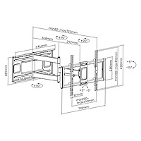TTAP Double Arm Heavy Duty TV Bracket - VESA 600x400 - 80 kg