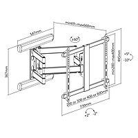 TTAP Double Arm Scissor Heavy Duty TV Bracket - VESA 600x400 - 70 kg