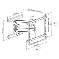 TTAP Double Arm Scissor Heavy Duty TV Bracket - VESA 600x400 - 70 kg