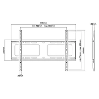 TTAP Flush Fixed Heavy Duty TV Bracket - VESA 600x400 - 80 kg