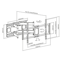TTAP Double Arm Scissor TV Bracket - VESA 800x400 - 120 kg