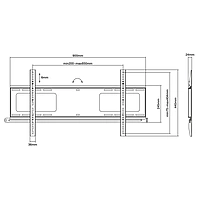TTAP Flush Fixed Heavy Duty TV Bracket - VESA 800x400 - 80 kg