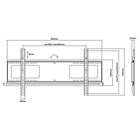 TTAP Flush Fixed Heavy Duty TV Bracket - VESA 800x400 - 80 kg