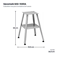 Caballete inox para cortadora de huesos Savemah SEG-1650A – medidas