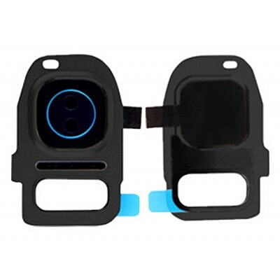 For Samsung Galaxy S7 - Replacement Camera Lens And Housing Cover Glass With Adhesive - Black