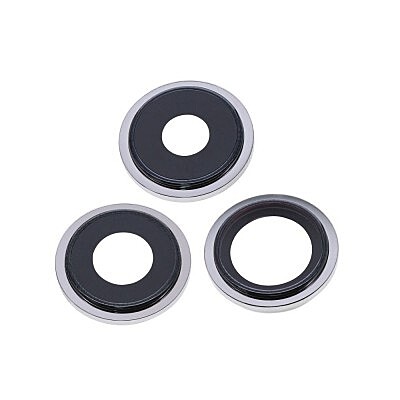 Replacement Glass Camera Lens With Frame - Apple iPhone 13 Pro , 13 Pro Max - Silver