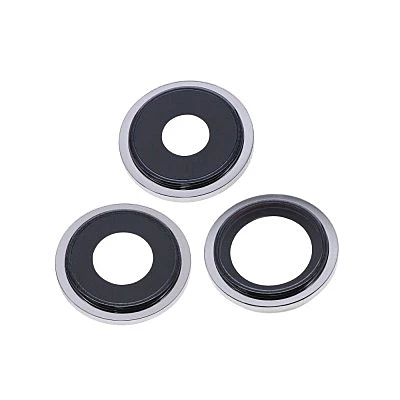 Replacement Glass Camera Lens With Frame - Apple iPhone 13 Pro , 13 Pro Max - Silver