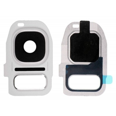 For Samsung Galaxy S7 - Replacement Camera Lens And Housing Cover Glass With Adhesive - White