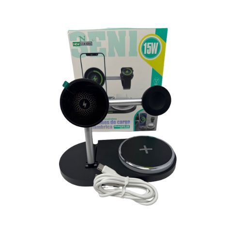 Cargador Inalámbrico Magnético 3 en 1 – 15W