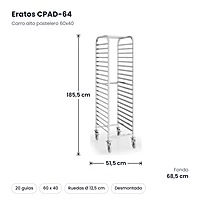 Carro alto pastelero 60x40 desmontado Eratos CPAD-64 – medidas