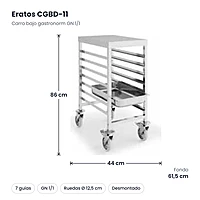 Carro bajo gastronorm GN 1/1 desmontado Eratos CGBD-11 – medidas