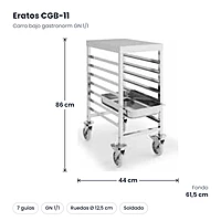 Carro bajo gastronorm GN 1/1 montado Eratos CGB-11 – medidas