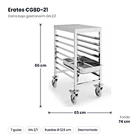 Carro bajo gastronorm GN 2/1 desmontado Eratos CGBD-21 – medidas