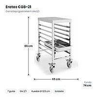 Carro bajo gastronorm GN 2/1 montado Eratos CGB-21 – medidas