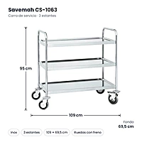 Medidas Savemah CS-1063: 109 x 69.5 x 95 cm