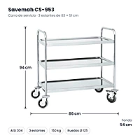 Medidas Savemah CS-953: 86 x 54 x 94 cm