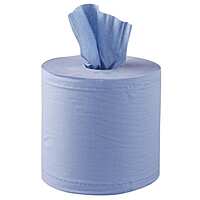Centre Feed 2ply Blue Paper Rolls 150mtr