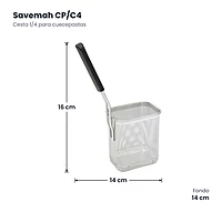 Cesta 1/4 para cuecepastas Savemah CP/C4 – medidas