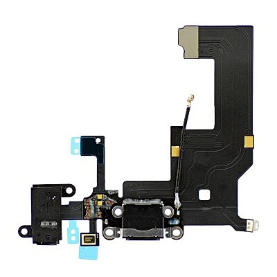 iPhone 5 Replacement Lightning Port Dock Assembly with Headphone Jack + Microphone - Black
