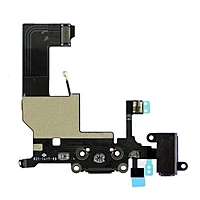 iPhone 5 Replacement Lightning Port Dock Assembly with Headphone Jack + Microphone - Black
