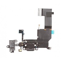 iPhone 5c Replacement Lightning Port Dock Assembly With Headphone Jack + Microphone - Black